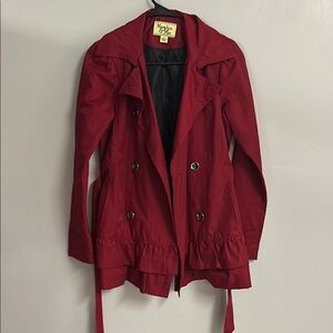 Maralyn & Me Red Trench Coat with Belt